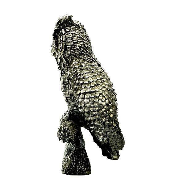 Honeywell Hudson RS Pewter Snow Barn Owl Computer Chip Figurine 3" Paperweight - Picture 2 of 6
